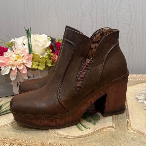 Kork-Ease Robin Brown Platform Ankle Boots Sz 9.5 - Picture 4 of 13